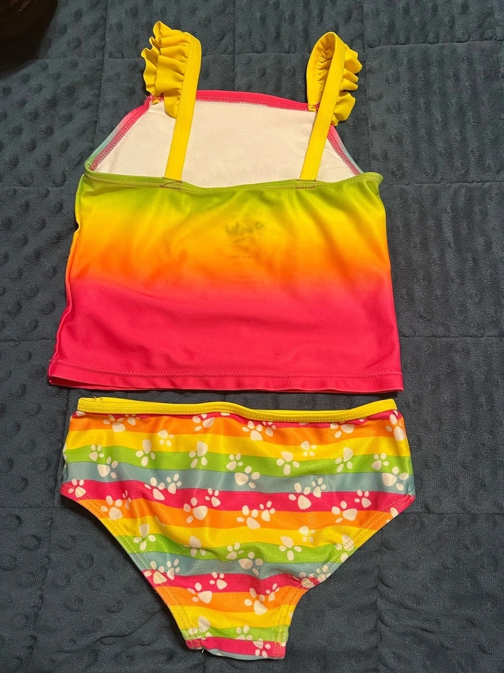 Paw Patrol Girls Rainbow 2 Piece Tankini Swimsuit Size 5T
